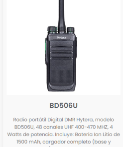 Alternative view of Radio portátil digital DMR Hytera BD506U